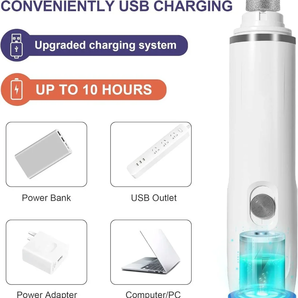 Dog Nail Grinder, Electric Dog Nail Trimmers for Large Breed, Super Quiet